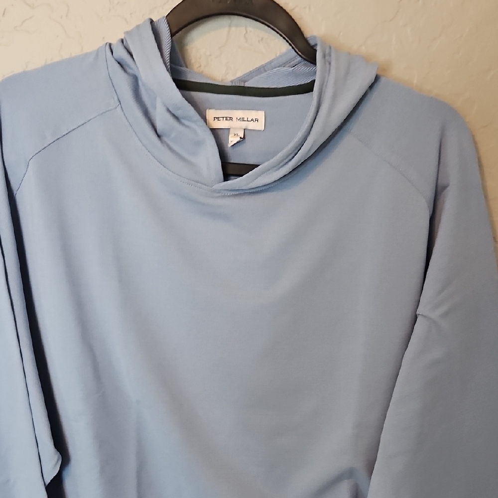 Peter Millar Sky Blue Pullover Hoodie Pine Performance